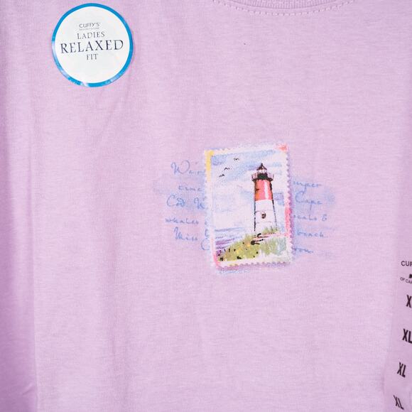 Cuffy's of Cape Cod ResortWear Women's Size XL Tee Shirt 100% Cotton Lighthouse - Picture 3 of 6